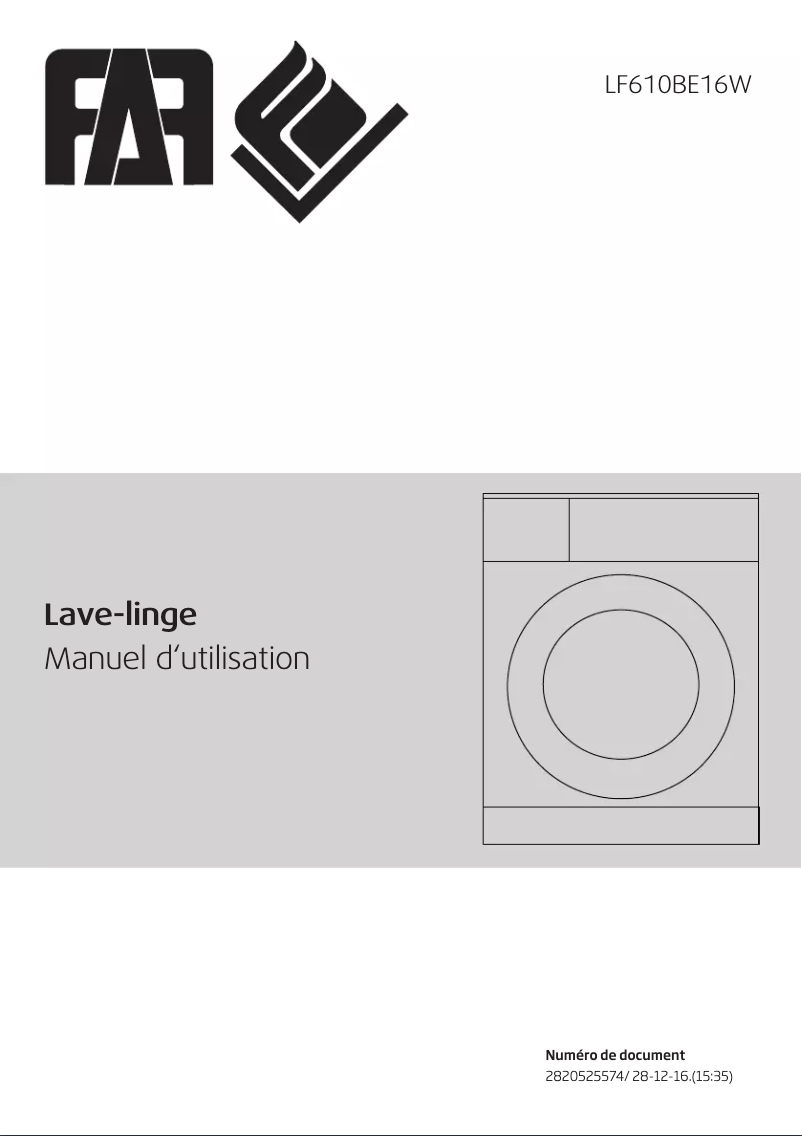 Page n°1 - Manuel utilisateur FAR LF610BE16W