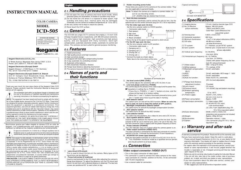 Image de la première page du manuel de l'appareil ICD505