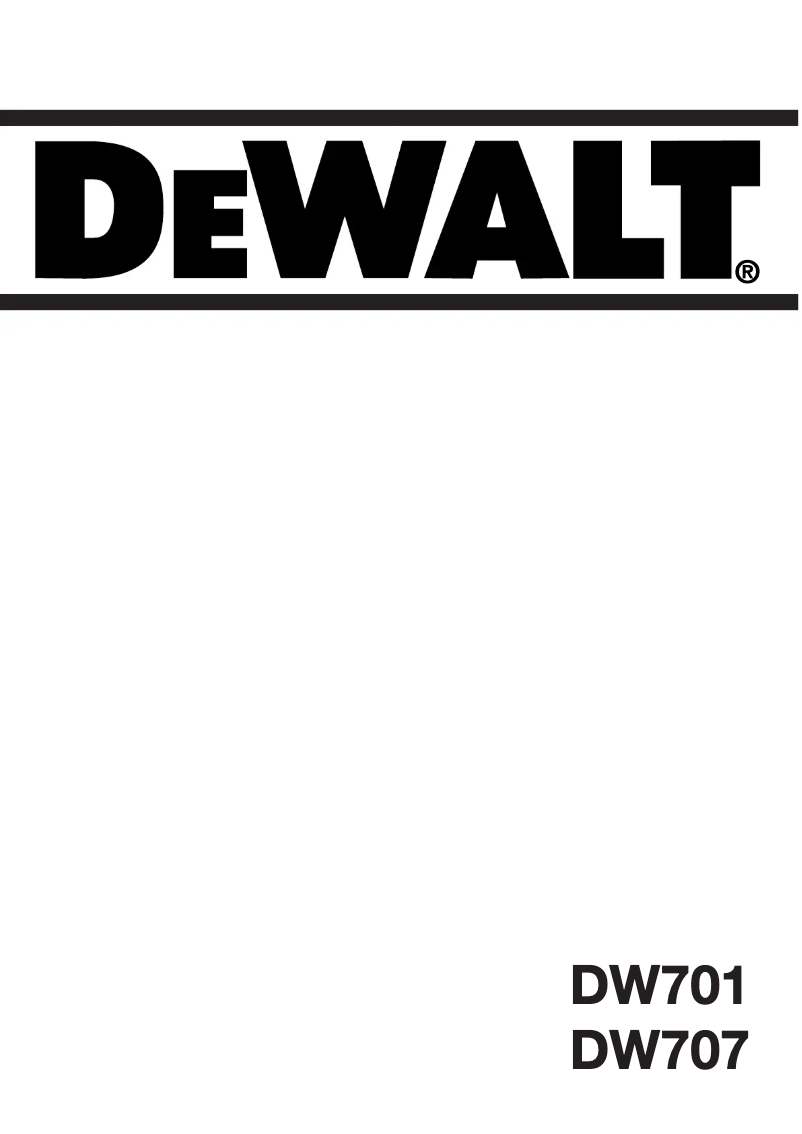 Page 1 de la notice Manuel utilisateur DeWalt DW701