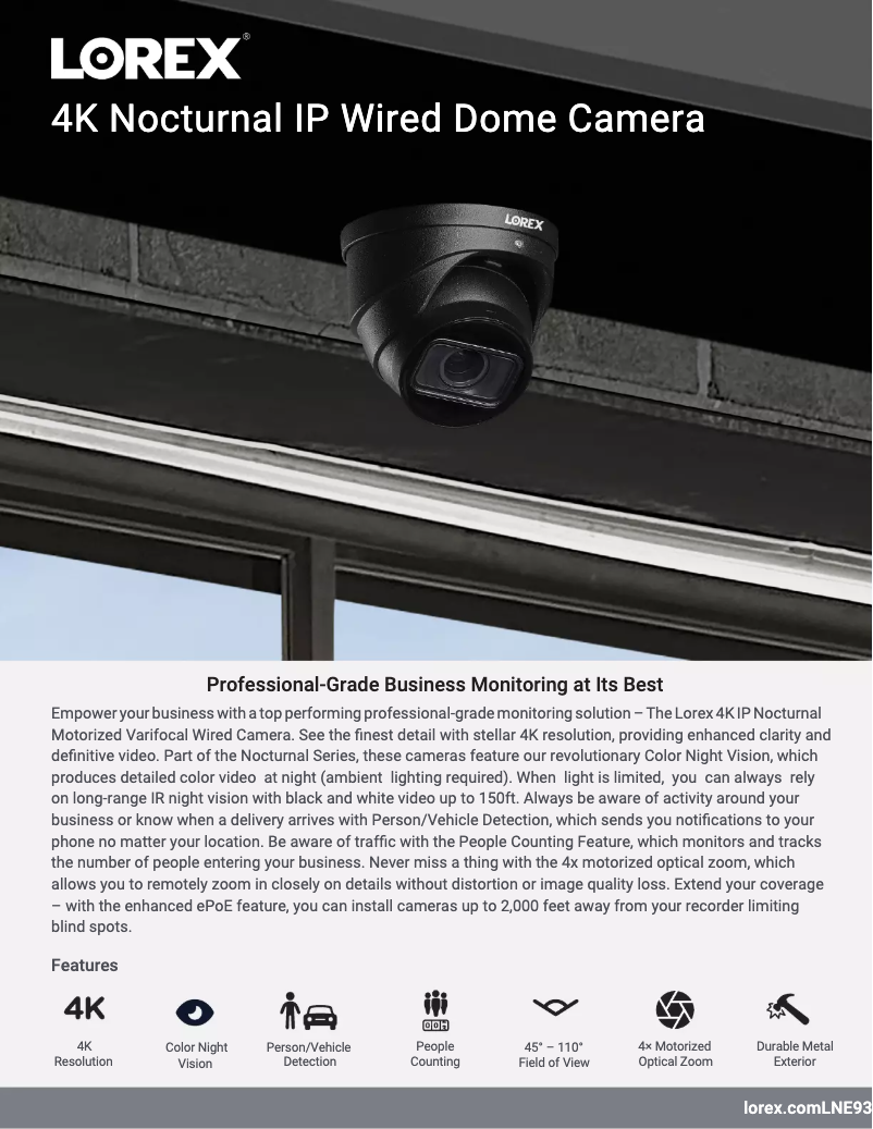 Page n°1 - Fiche technique Lorex LNE9383