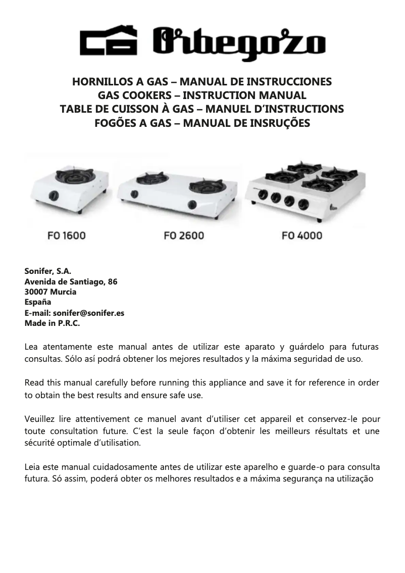Image de la première page du manuel de l'appareil FO 4000