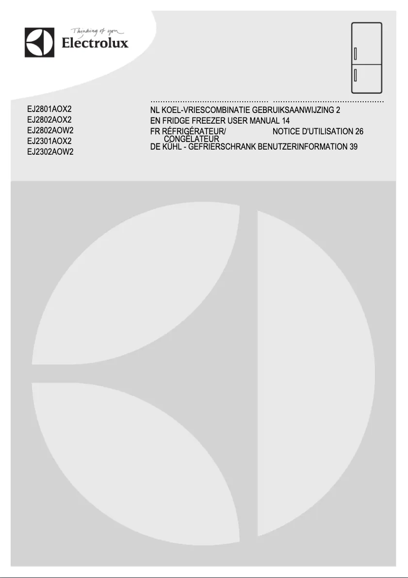 Page 1 de la notice Manuel utilisateur Electrolux EJ2802AOX2