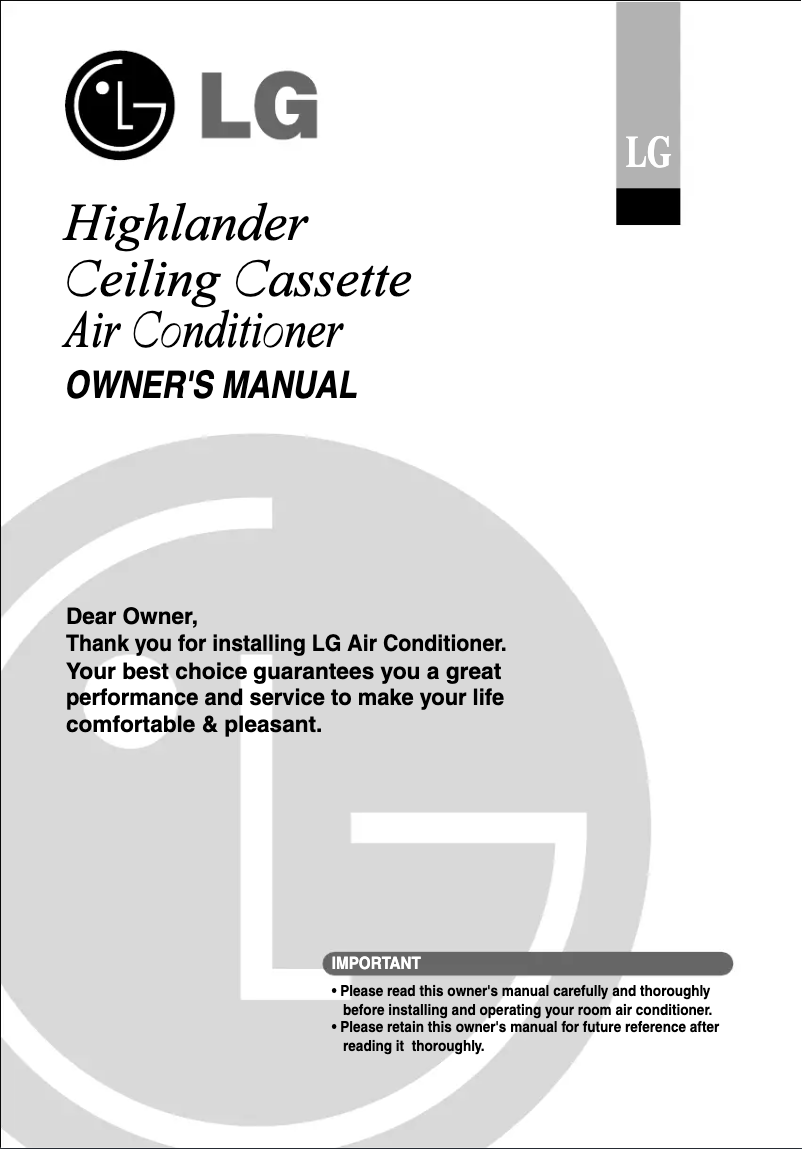 Page 1 de la notice Manuel utilisateur LG LTNC186PLF1