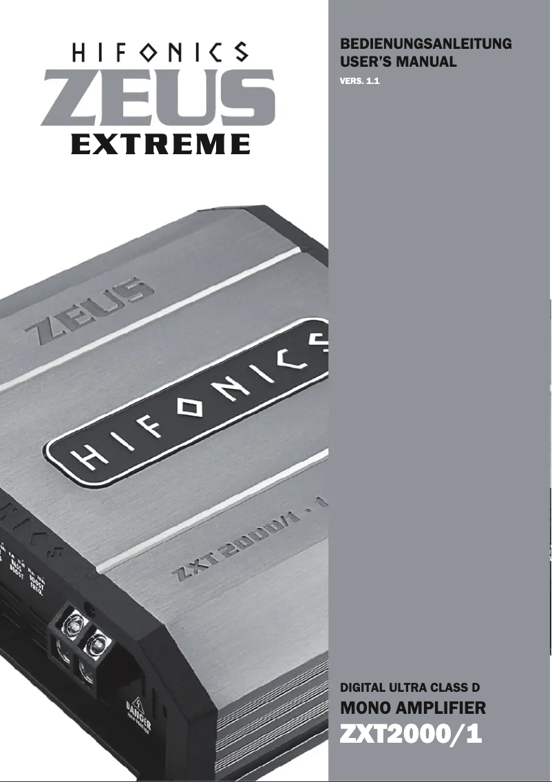 Image de la première page du manuel de l'appareil Zeus Extreme ZXT2000/1