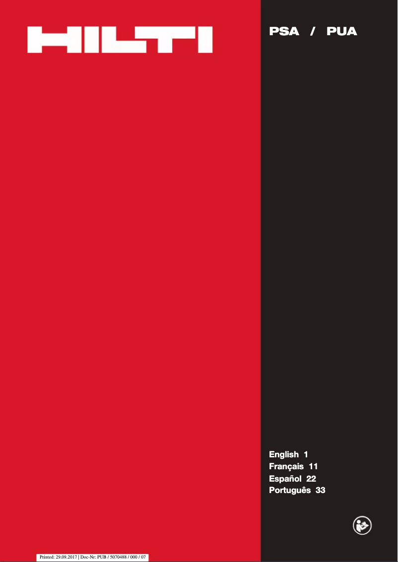 Image de la première page du manuel de l'appareil PSA 200