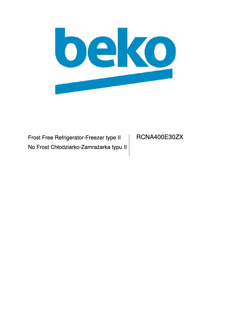 Page n°1 - Manuel utilisateur Beko RCNA400E30ZX