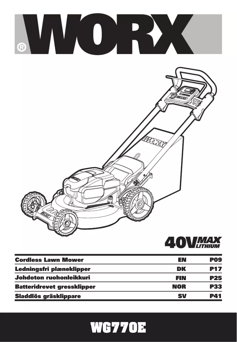 Page n°1 - Manuel utilisateur Worx WG770E