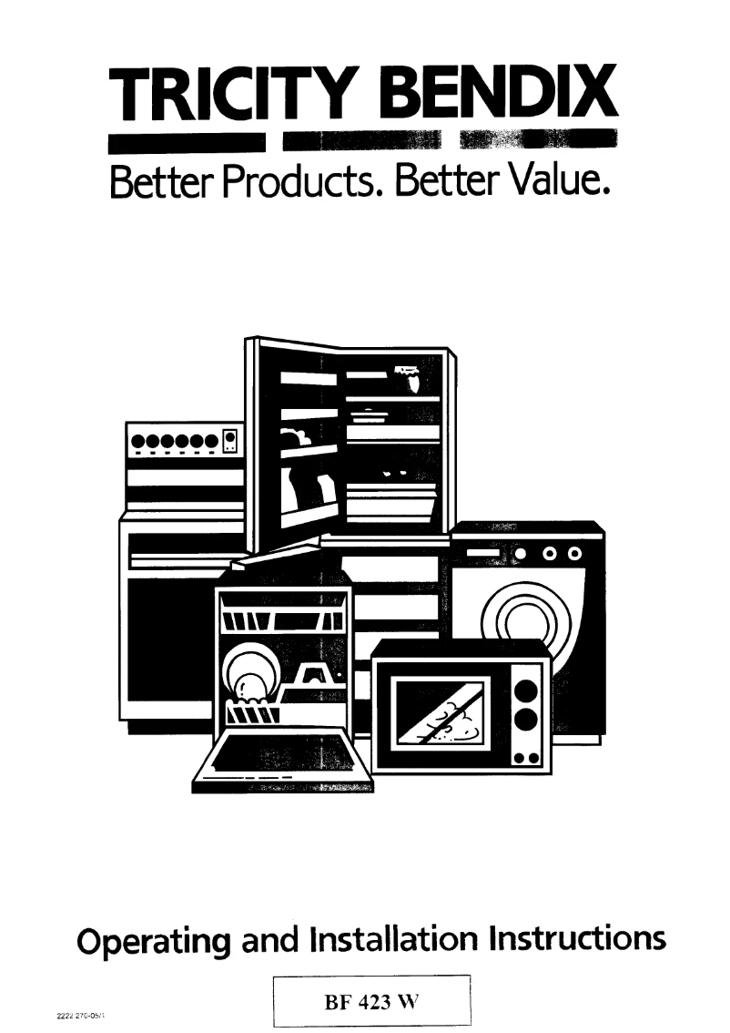 Page 1 de la notice Manuel utilisateur Tricity Bendix BF423W