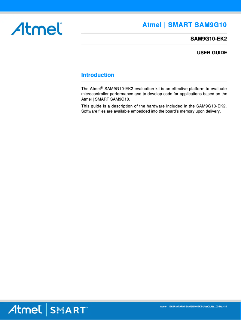 Page 1 de la notice Manuel utilisateur Microchip AT91SAM9G10