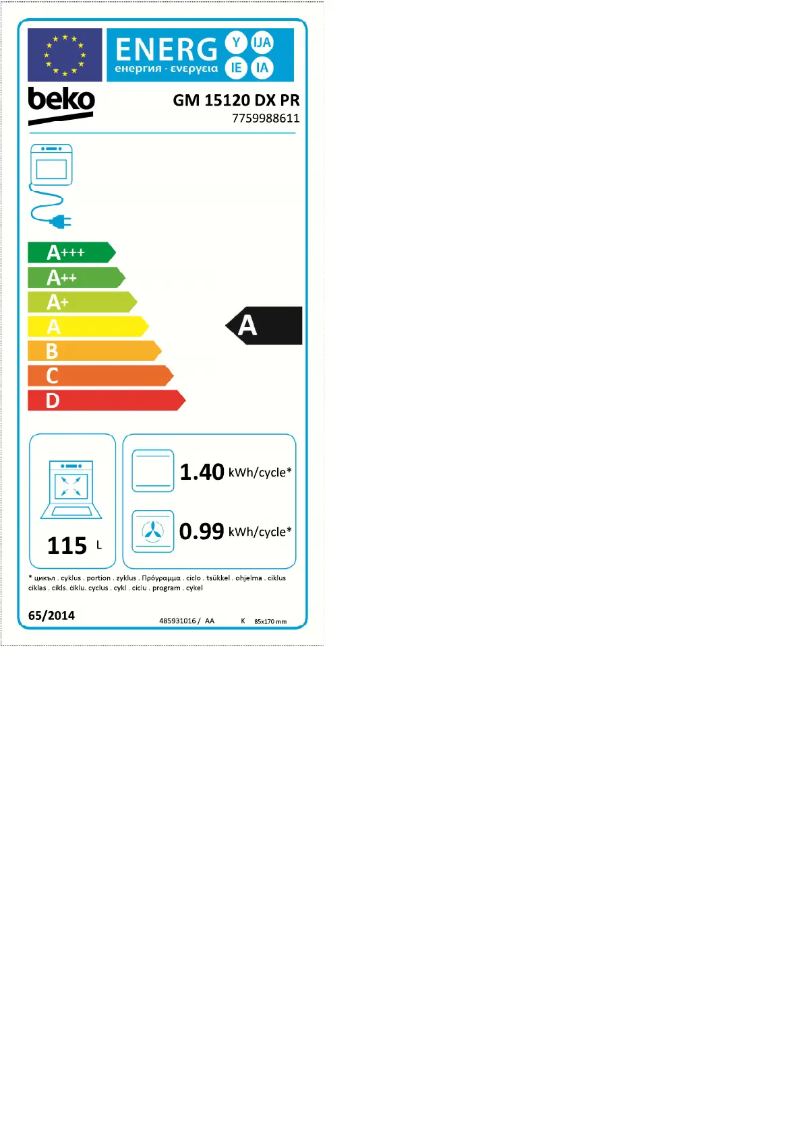 Image de la première page du manuel de l'appareil GG 15120 DX PR