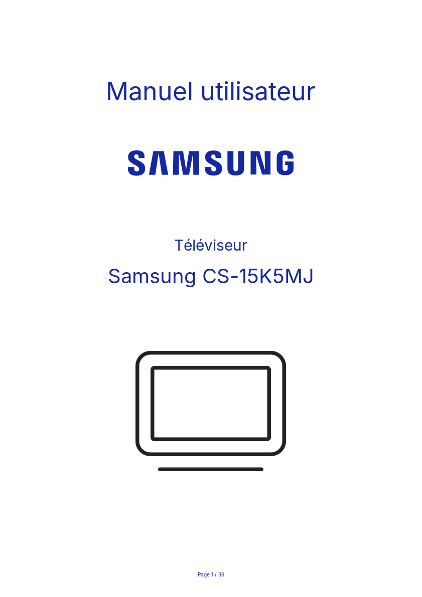 Image de la première page du manuel de l'appareil CS-15K5MJ