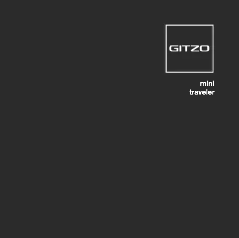 Page 1 de la notice Manuel utilisateur Gitzo Mini Traveler