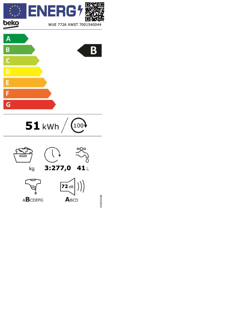Image de la première page du manuel de l'appareil WUE 7726 XWST