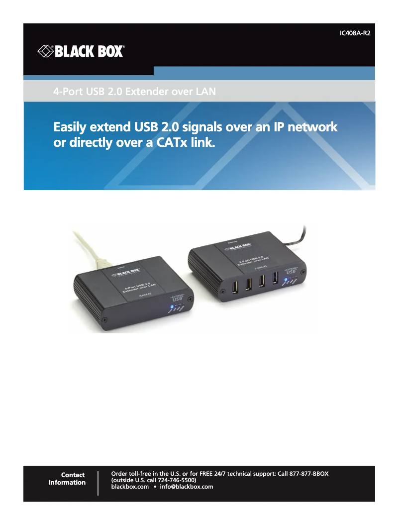 Page 1 de la notice Manuel utilisateur Black Box IC408A-R2