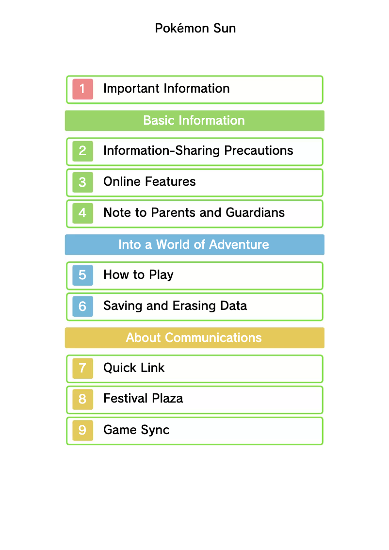 Página 1 del manual Manual de usuario Nintendo Pokemon Sun (3DS)