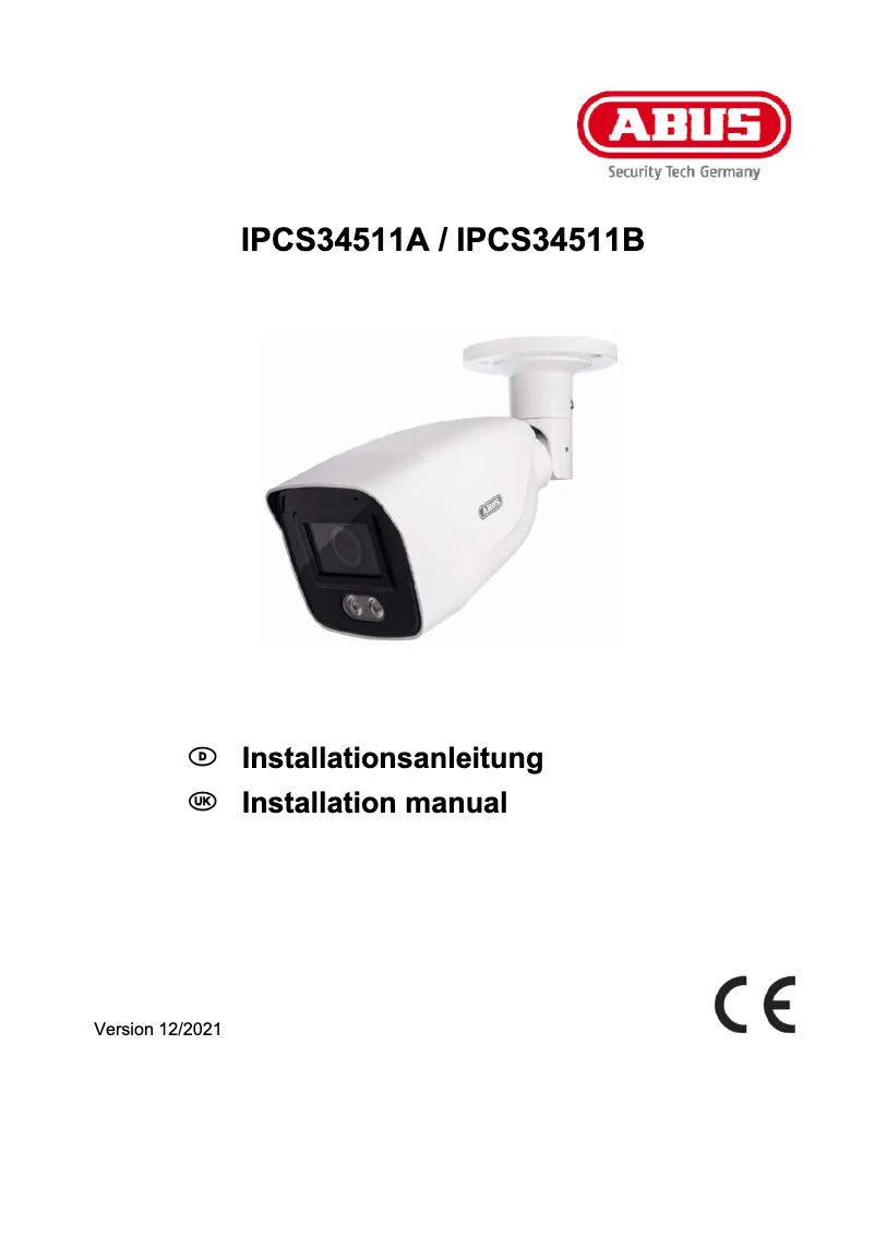 Página 1 del manual Guía de instalación Abus IPCS34511B