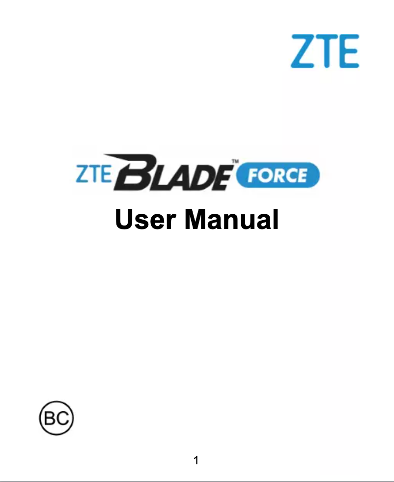 Image de la première page du manuel de l'appareil Blade Force