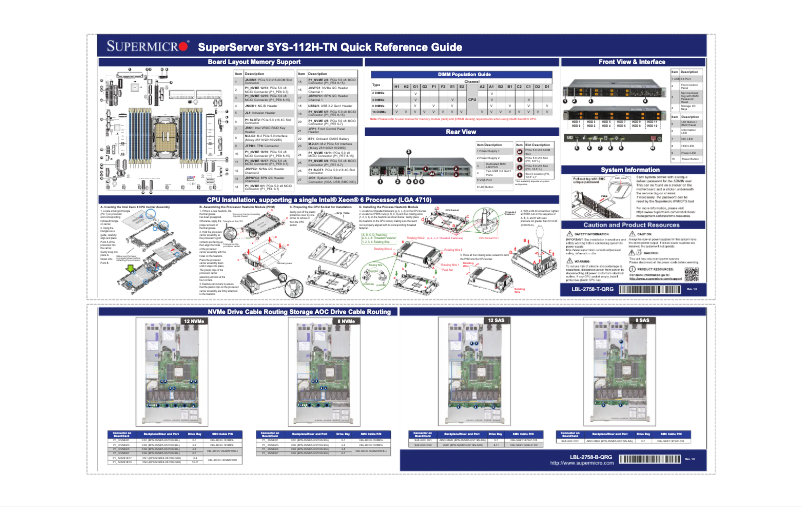 Page 1 de la notice Manuel utilisateur Supermicro SuperServer SYS-112H-TN