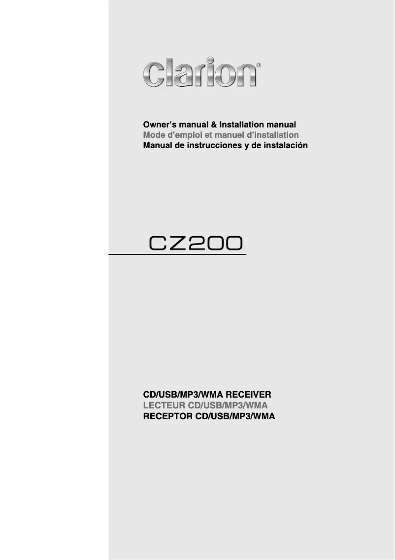 Page n°1 - Manuel utilisateur Clarion CZ200