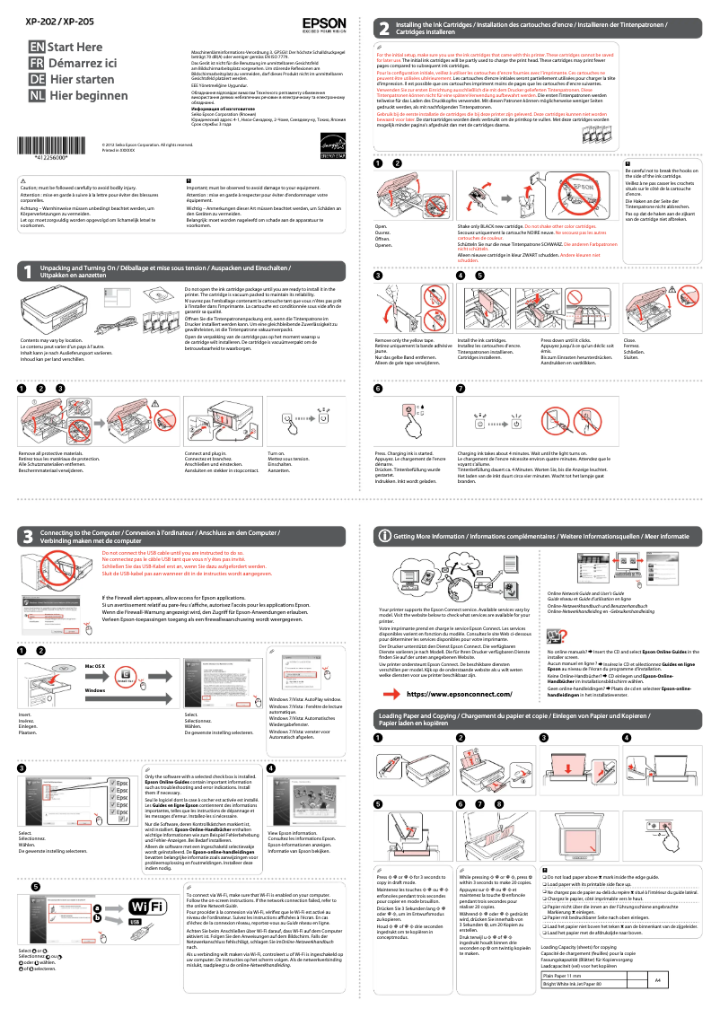 Image de la première page du manuel de l'appareil Expression Home XP-205