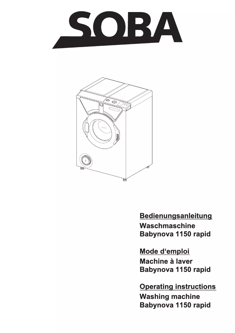 Page n°1 - Manuel utilisateur Soba Babynova 1150 rapid