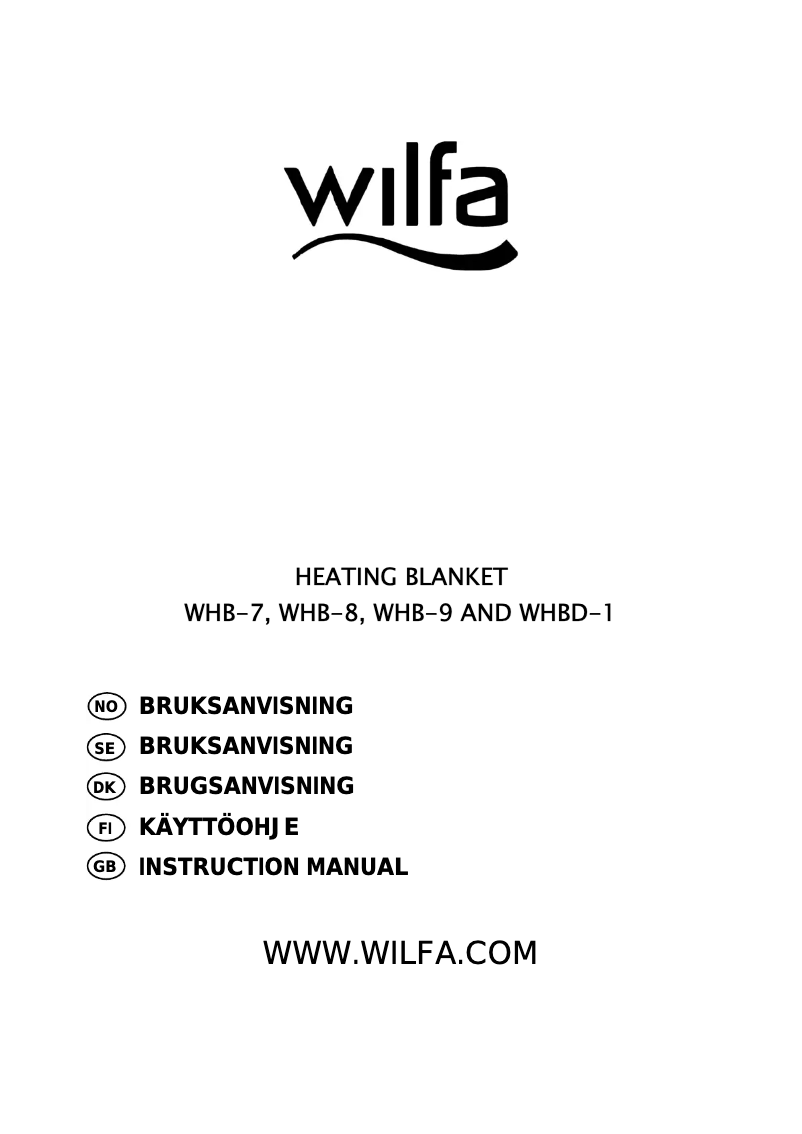 Page n°1 - Manuel utilisateur Wilfa WHB-9