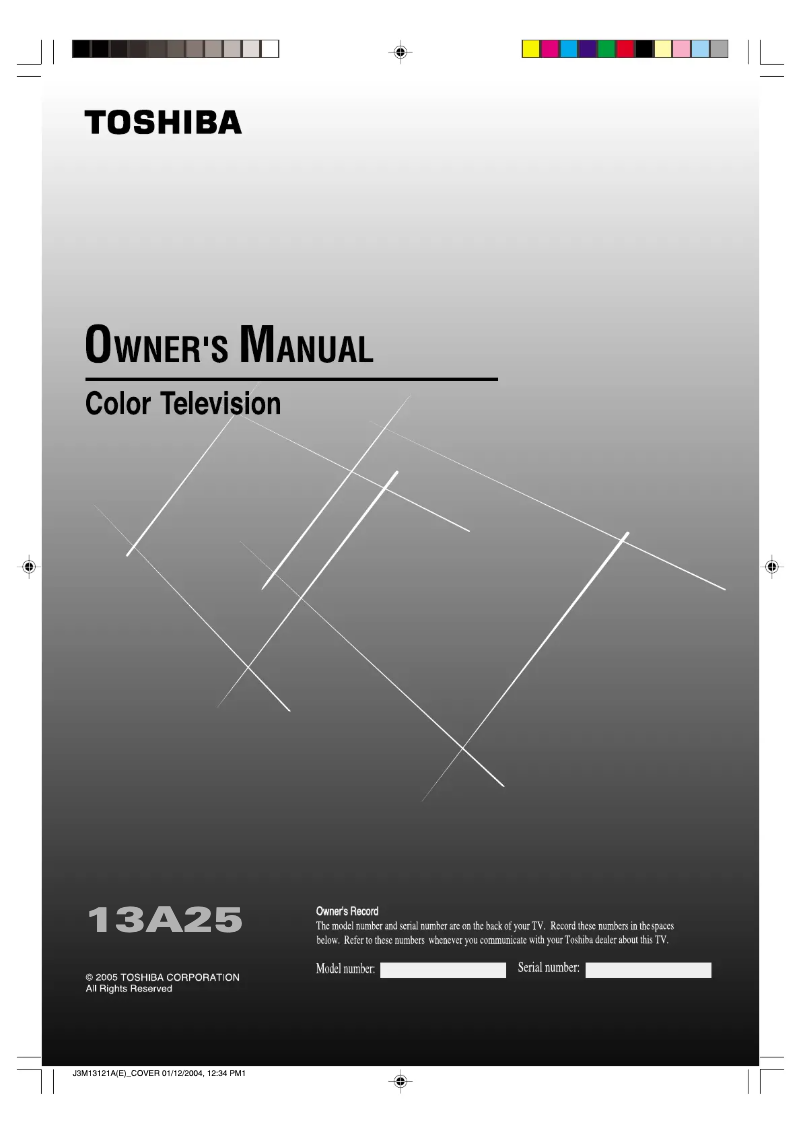 Page n°1 - Manuel utilisateur Toshiba 13A25