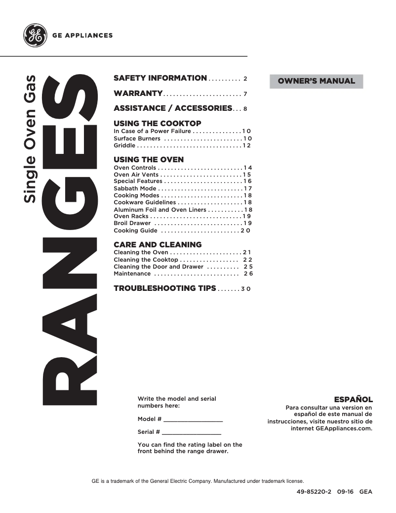 Page n°1 - Manuel d'utilisation et d'entretien Hotpoint RGB780DEHWW