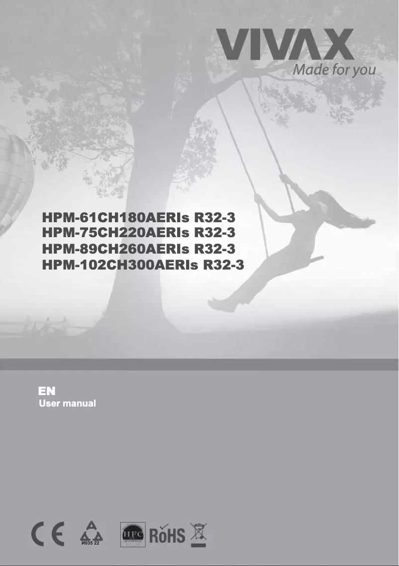 Image de la première page du manuel de l'appareil HPM-61CH180AERIs R32-3