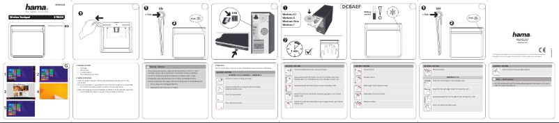 Page 1 de la notice Manuel utilisateur Hama Wireless 8 Touch