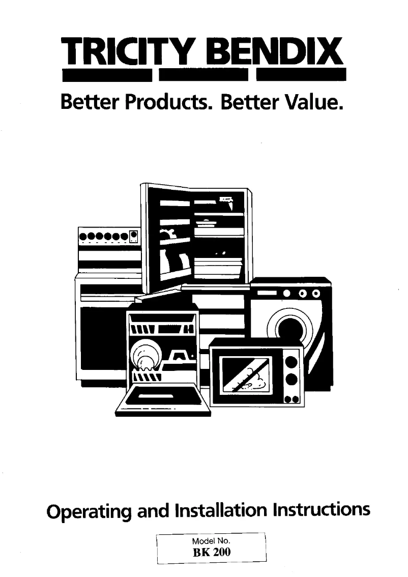 Page 1 de la notice Manuel utilisateur Tricity Bendix BK200W