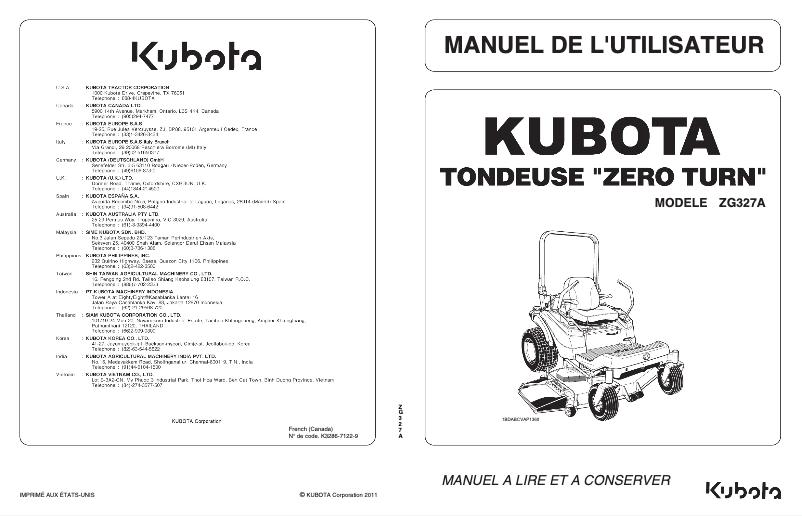 Image de la première page du manuel de l'appareil ZG222A