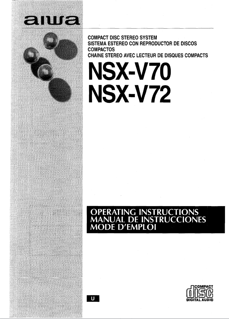 Page 1 de la notice Manuel utilisateur Aiwa NSXV-72