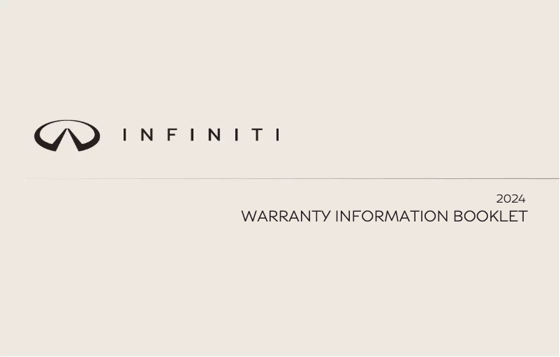 Page 1 de la notice Informations de garantie Infiniti QX55 (2024)