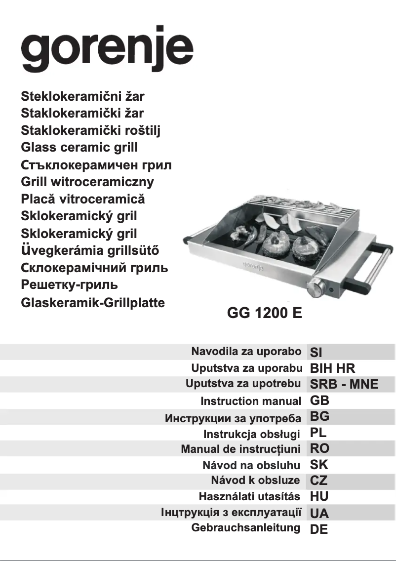 Page n°1 - Manuel utilisateur Gorenje GG1200E