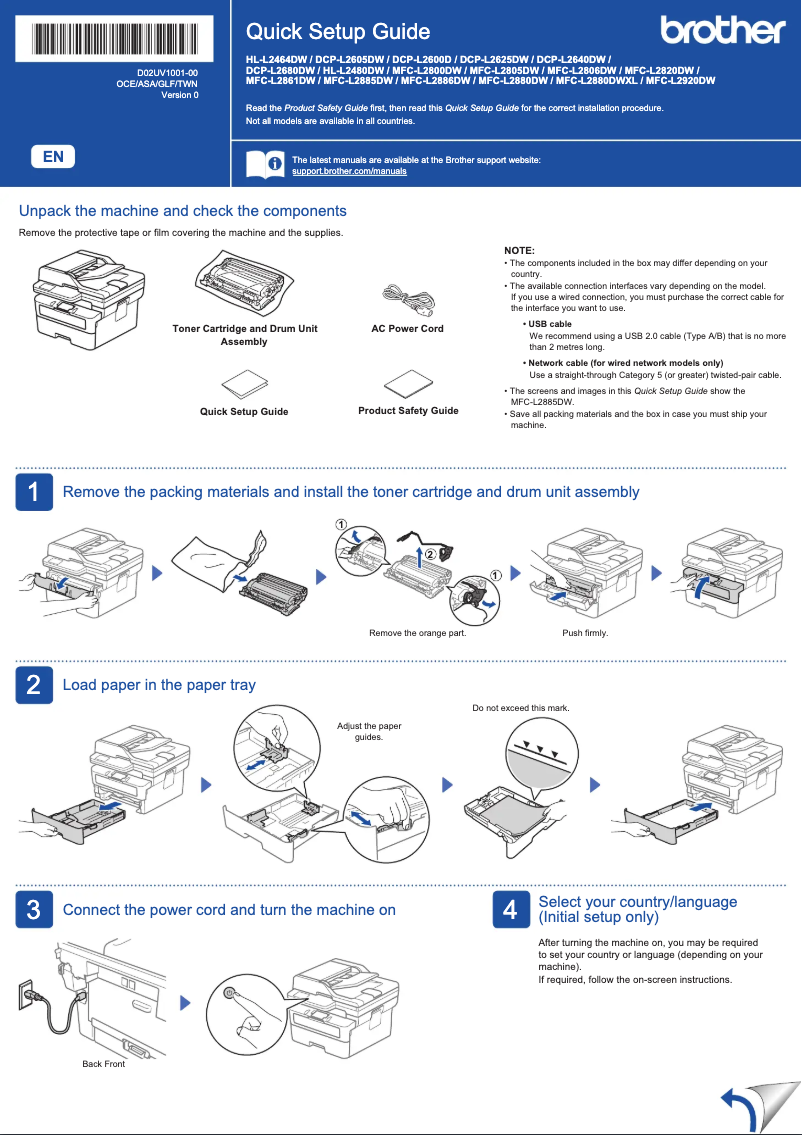 Image de la première page du manuel de l'appareil MFC-L2920DW