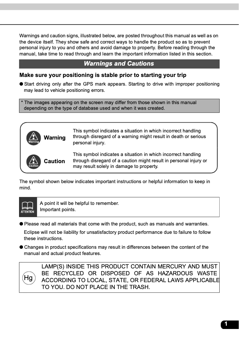 Página 1 del manual Manual de usuario Eclipse AVN7000