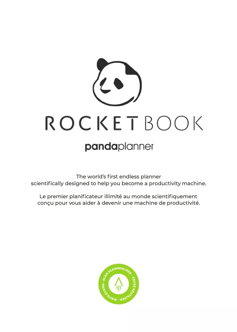 Page 1 de la notice Manuel utilisateur Rocketbook Panda Planner Executive