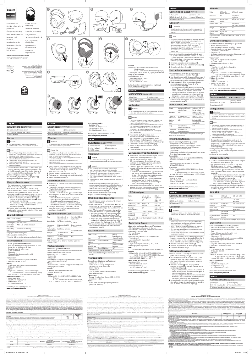 Page 1 de la notice Manuel utilisateur Philips SHC8800