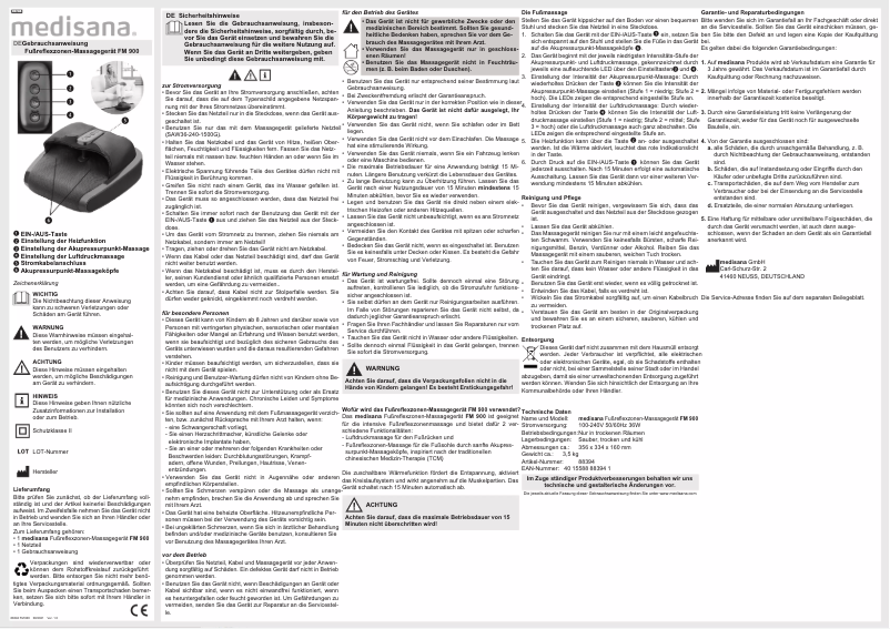 Image de la première page du manuel de l'appareil FM 900