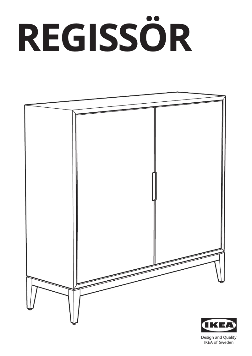 Image de la première page du manuel de l'appareil REGISSÖR 103.420.79