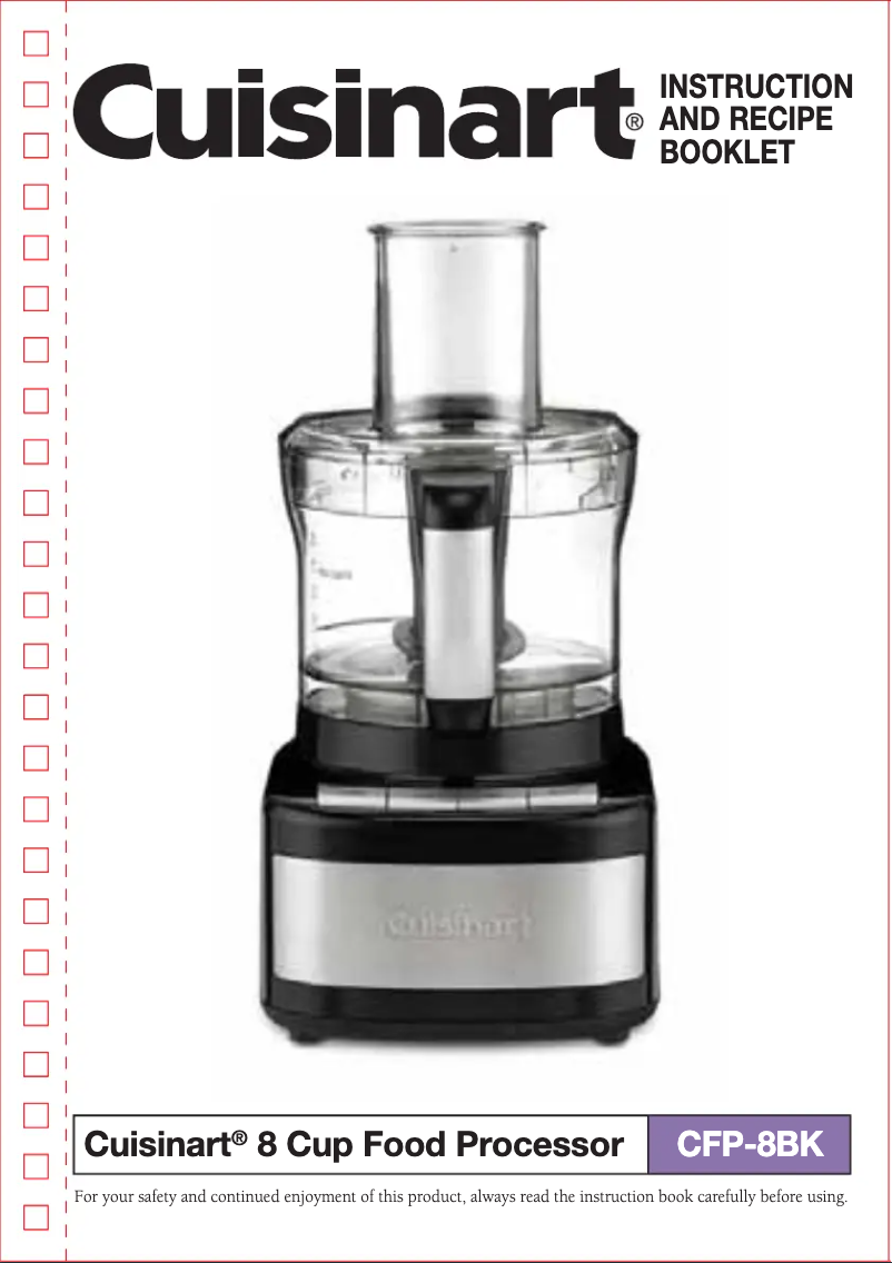 Page 1 de la notice Manuel utilisateur Cuisinart CFP-8BK