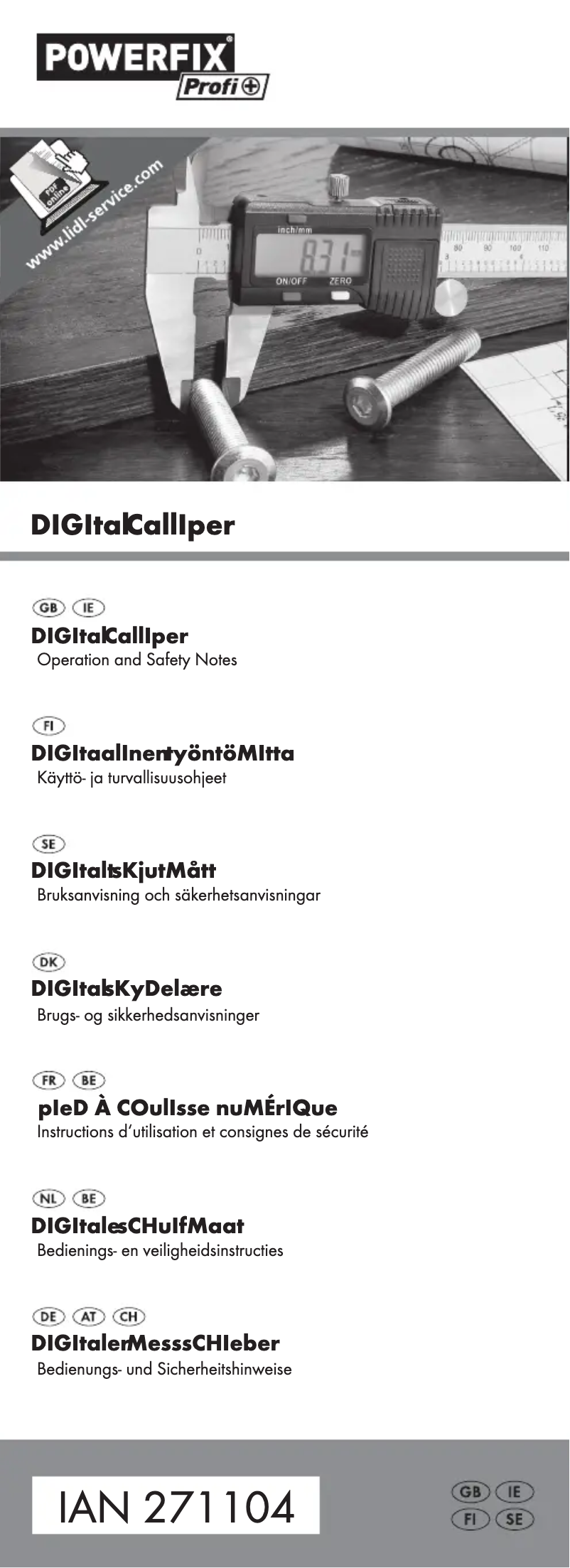 Página 1 del manual Manual de usuario Powerfix IAN 271104
