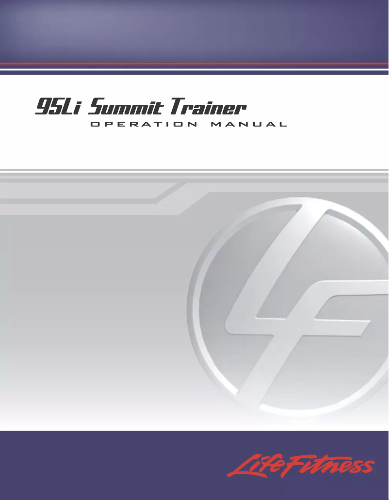 Page 1 de la notice Manuel utilisateur Life Fitness Summit 95Li