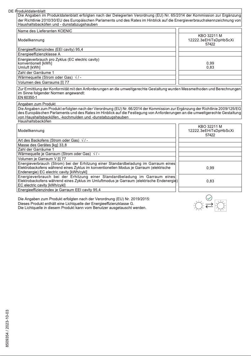 Image de la première page du manuel de l'appareil KBO 32211 M