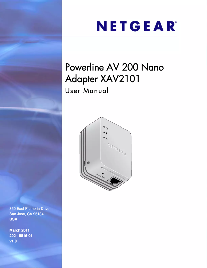 Page n°1 - Manuel utilisateur Netgear XAVB2101v1
