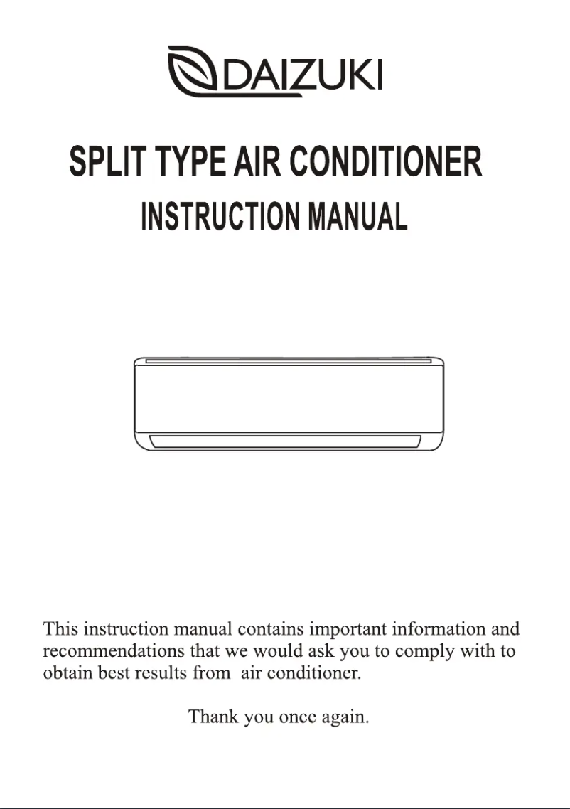 Page 1 de la notice Manuel utilisateur Daizuki DXTC12X426-20