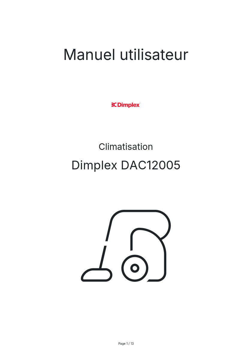 Image de la première page du manuel de l'appareil DAC12005