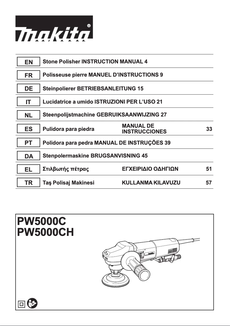 Página 1 del manual Manual de usuario Makita PW5000C