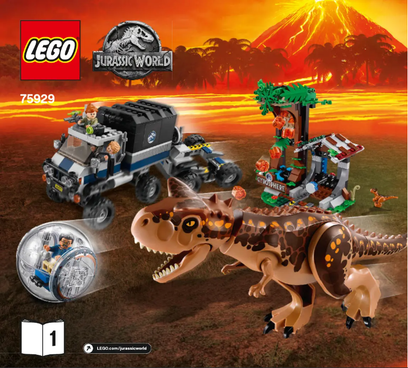 Page 1 de la notice Consignes visuelles Lego Jurassic World 75929